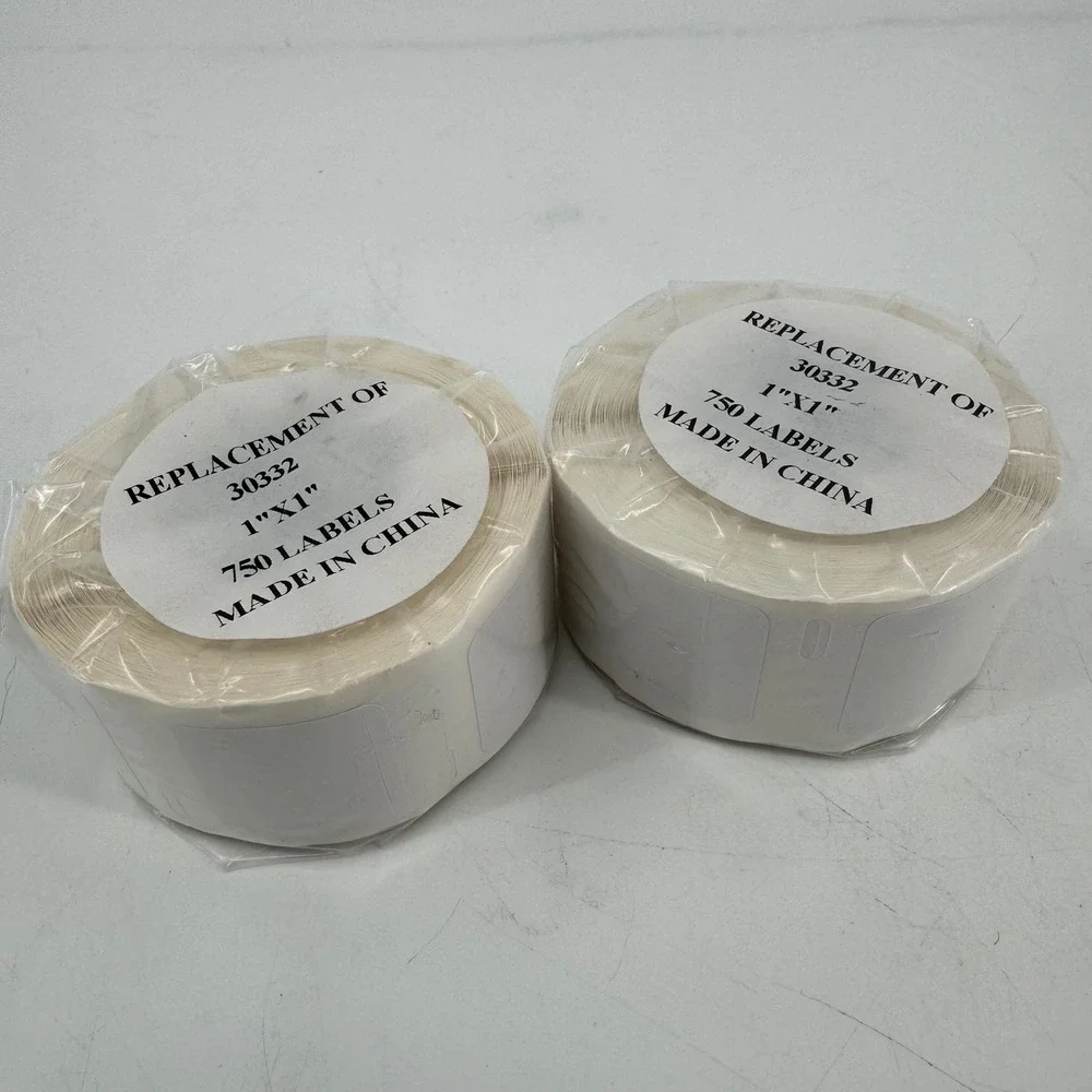 2 Rolls 30332 Replacement Labels 1x1 Inch 750/Roll for Dymo LabelWriter Rollo